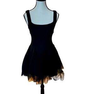 NWT boutique‎ bought fit and tulle skirt flare black dress